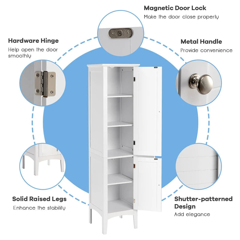 Bathroom Storage Freestanding Cabinet Linen Tower Kitchen - See Details