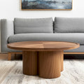 39 Natural Solid Wood Round Pedestal Coffee Table - 39.25' X '16.5' X '39.25