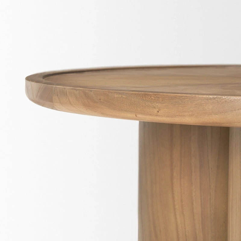 39 Natural Solid Wood Round Pedestal Coffee Table - 39.25' X '16.5' X '39.25