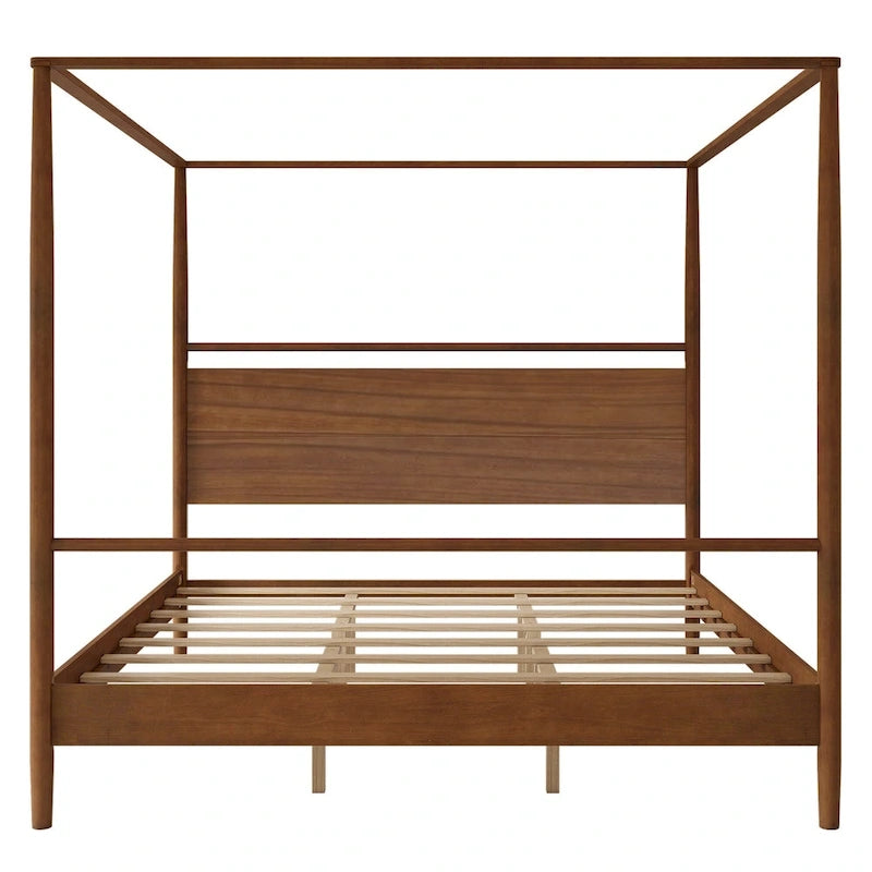 Solid Wood Canopy Platform Bed