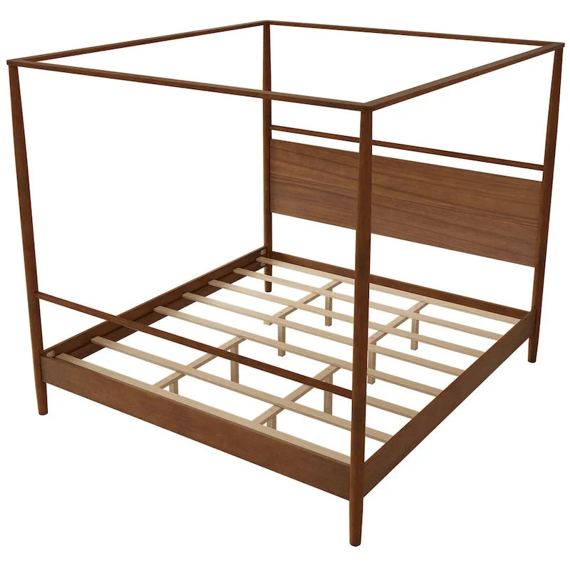 Solid Wood Canopy Platform Bed