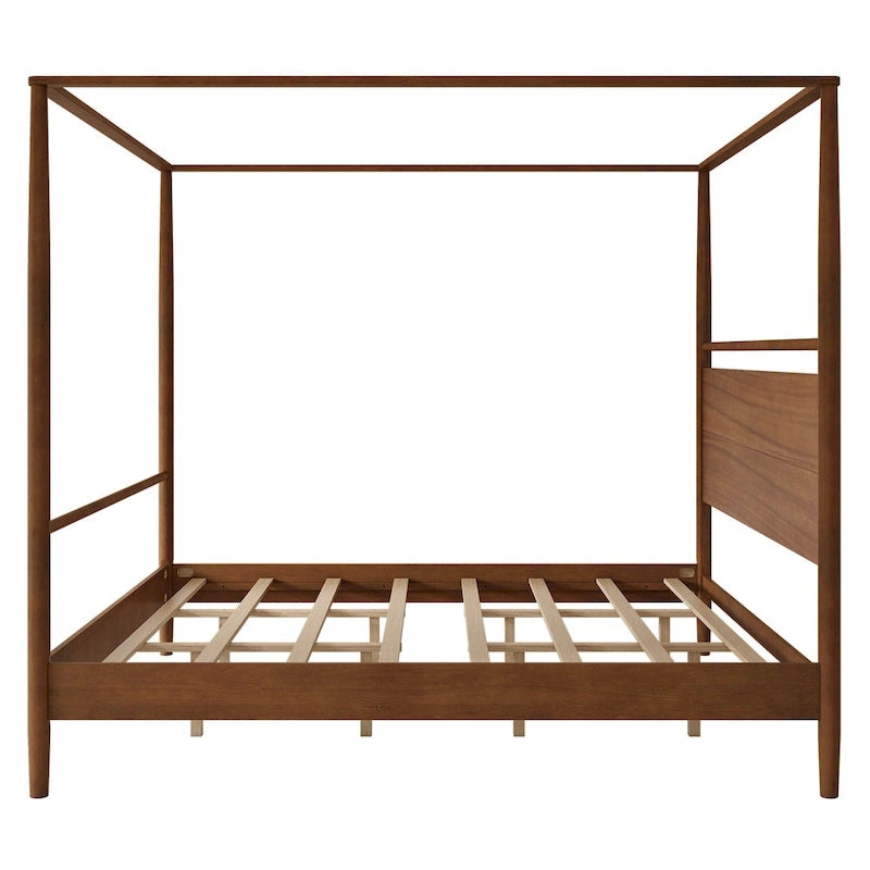 Solid Wood Canopy Platform Bed