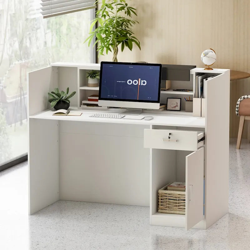 Rectangular Wood Reception Desk Working Desk Secretary desk