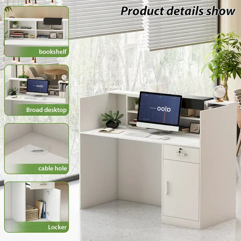 Rectangular Wood Reception Desk Working Desk Secretary desk