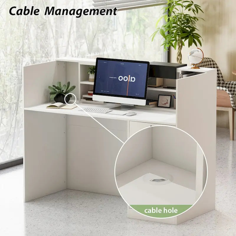 Rectangular Wood Reception Desk Working Desk Secretary desk