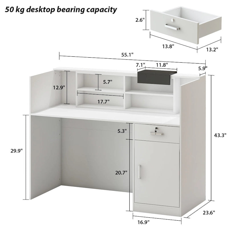 Rectangular Wood Reception Desk Working Desk Secretary desk