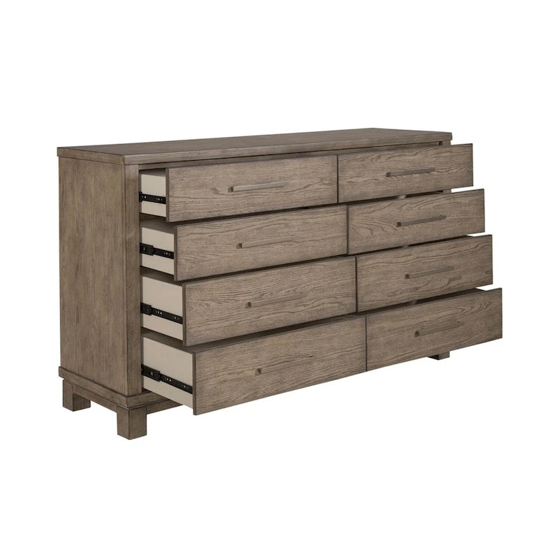 Burnished Beige 8 Drawer Dresser