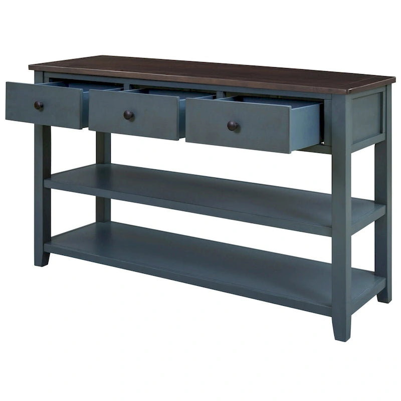 Merax Retro Design Console Table with3 Top Drawers