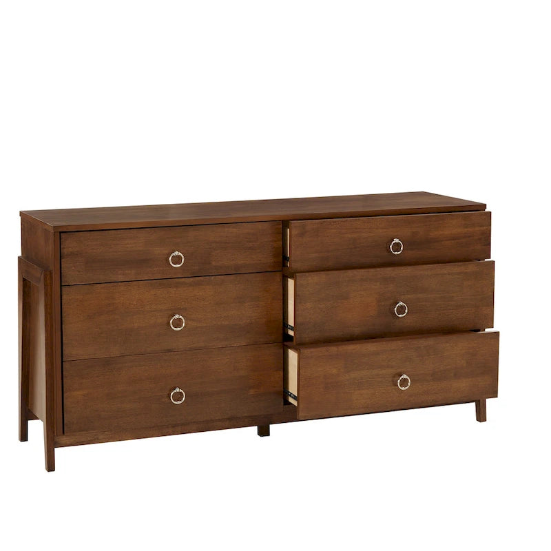 Wood 6-Drawer Dresser Modern