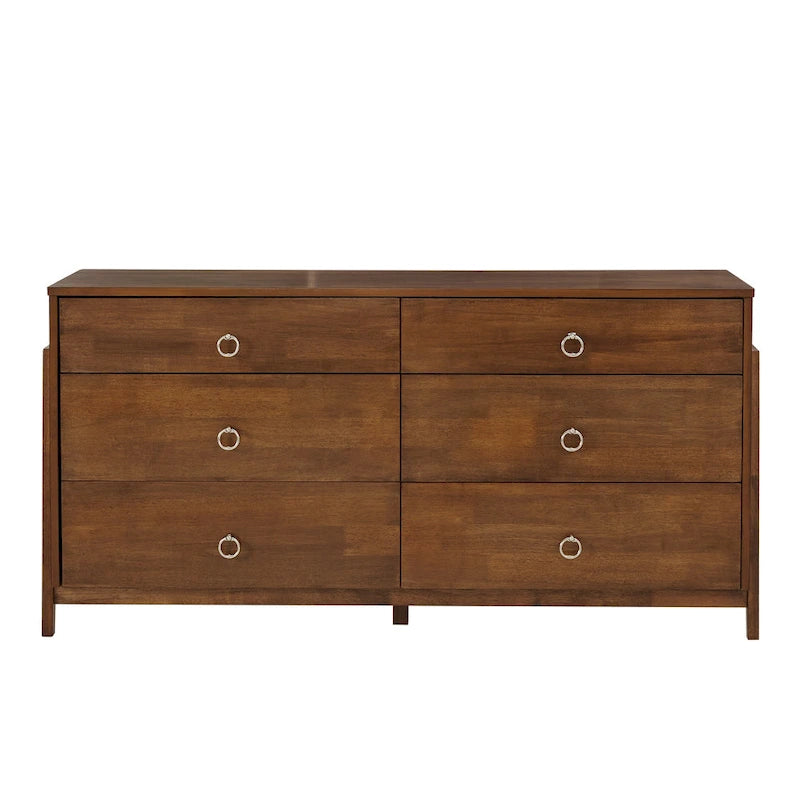 Wood 6-Drawer Dresser Modern