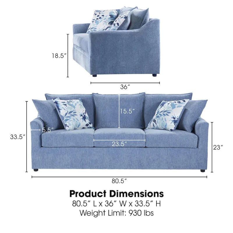 Pillow Back Sofa, Made in USA