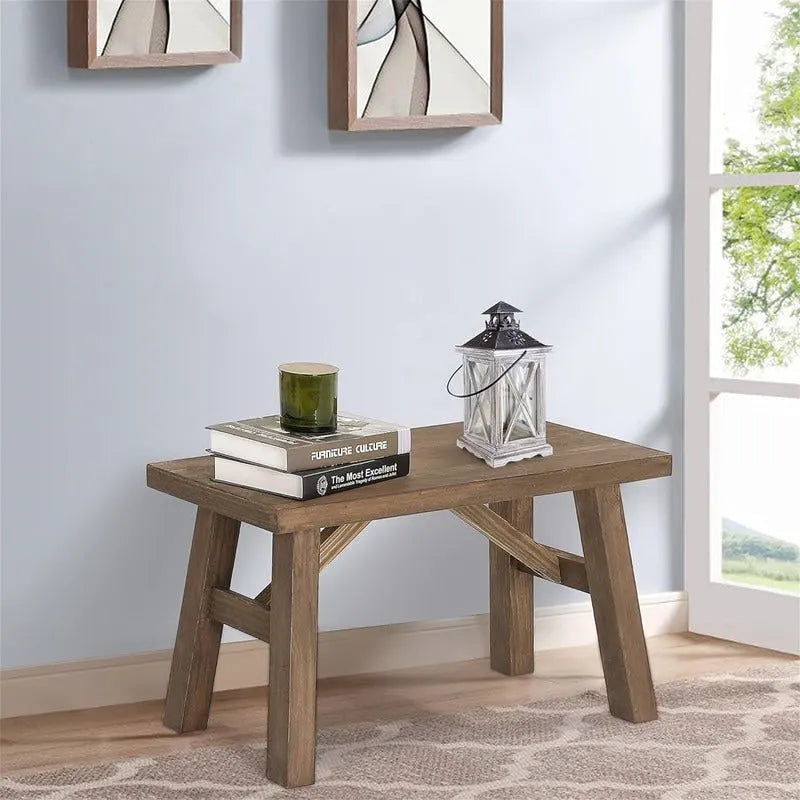 Wood Bench - 13.3D x 30W x 17.3H