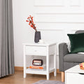 Modern Style Bedside End Table with Drawer and Storage Shelf for Bedroom, or Living Room - 19.75x13.75x23.5