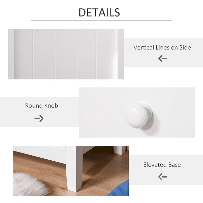 Modern Style Bedside End Table with Drawer and Storage Shelf for Bedroom, or Living Room - 19.75x13.75x23.5