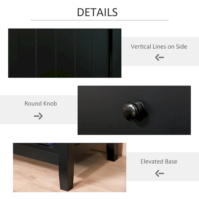Modern Style Bedside End Table with Drawer and Storage Shelf for Bedroom, or Living Room - 19.75x13.75x23.5