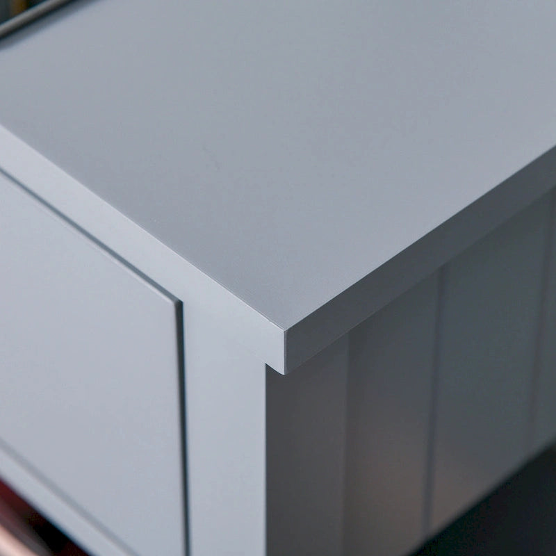 Modern Style Bedside End Table with Drawer and Storage Shelf for Bedroom, or Living Room - 19.75x13.75x23.5