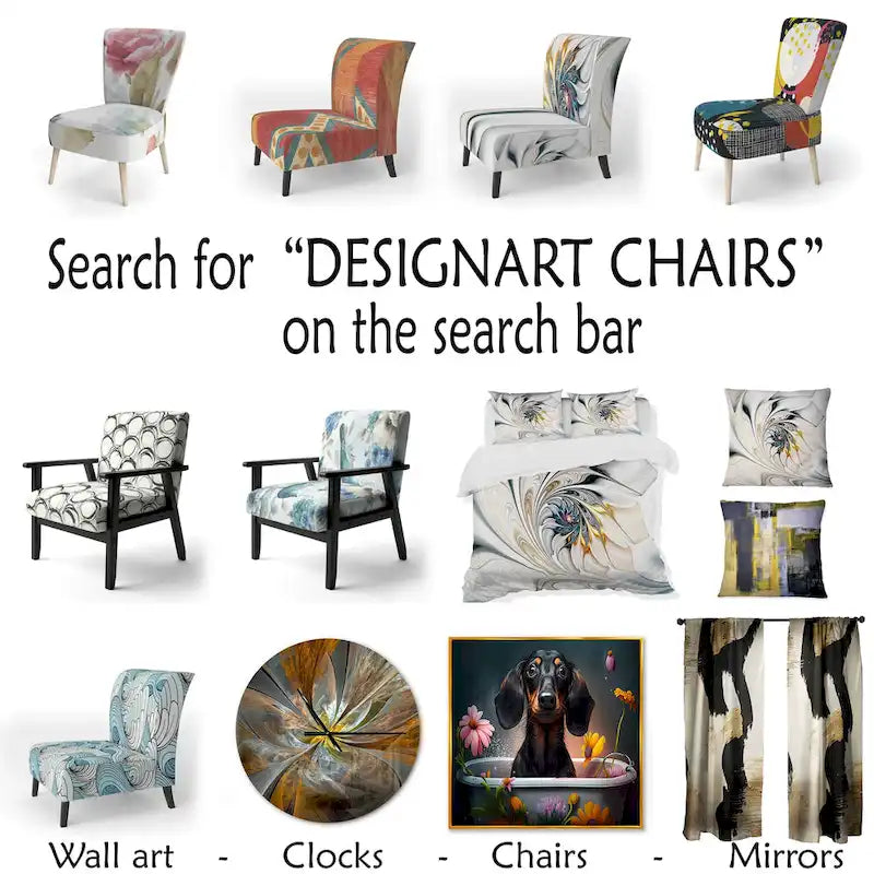 'White Stained Glass Floral' Upholstered Floral Accent Chair