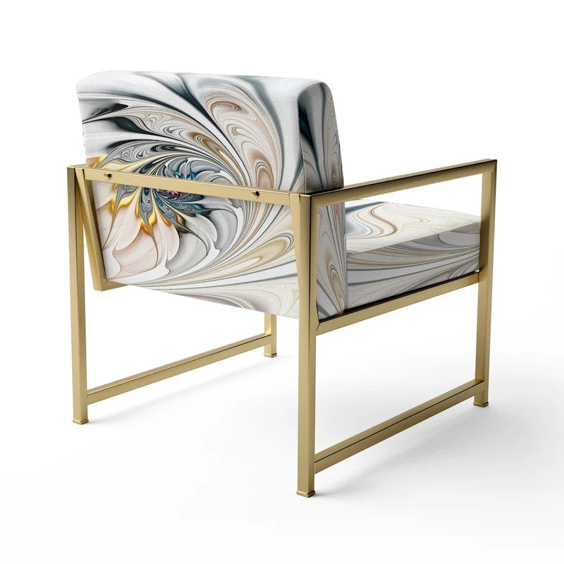 'White Stained Glass Floral' Upholstered Floral Accent Chair