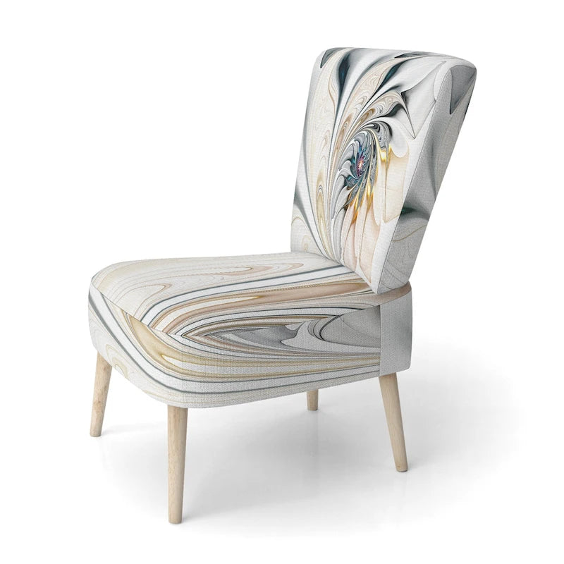 'White Stained Glass Floral' Upholstered Floral Accent Chair