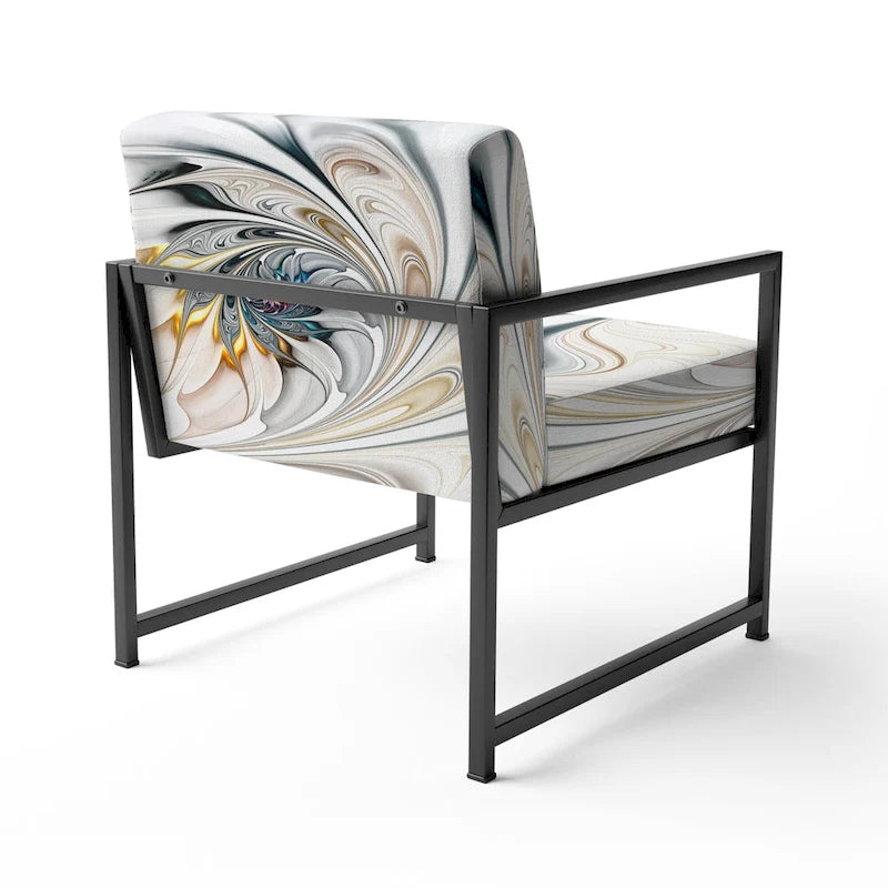 'White Stained Glass Floral' Upholstered Floral Accent Chair