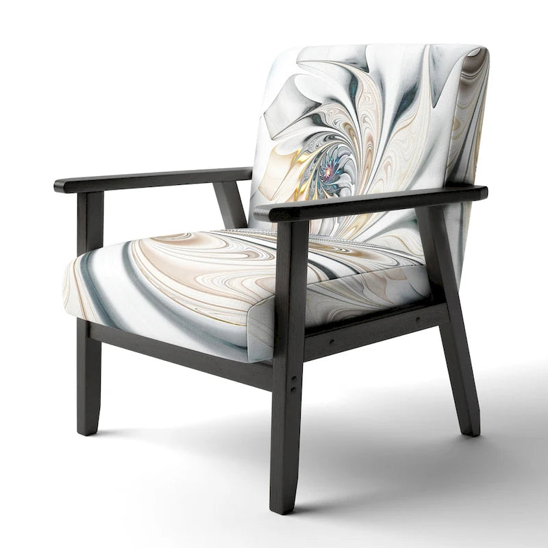 'White Stained Glass Floral' Upholstered Floral Accent Chair