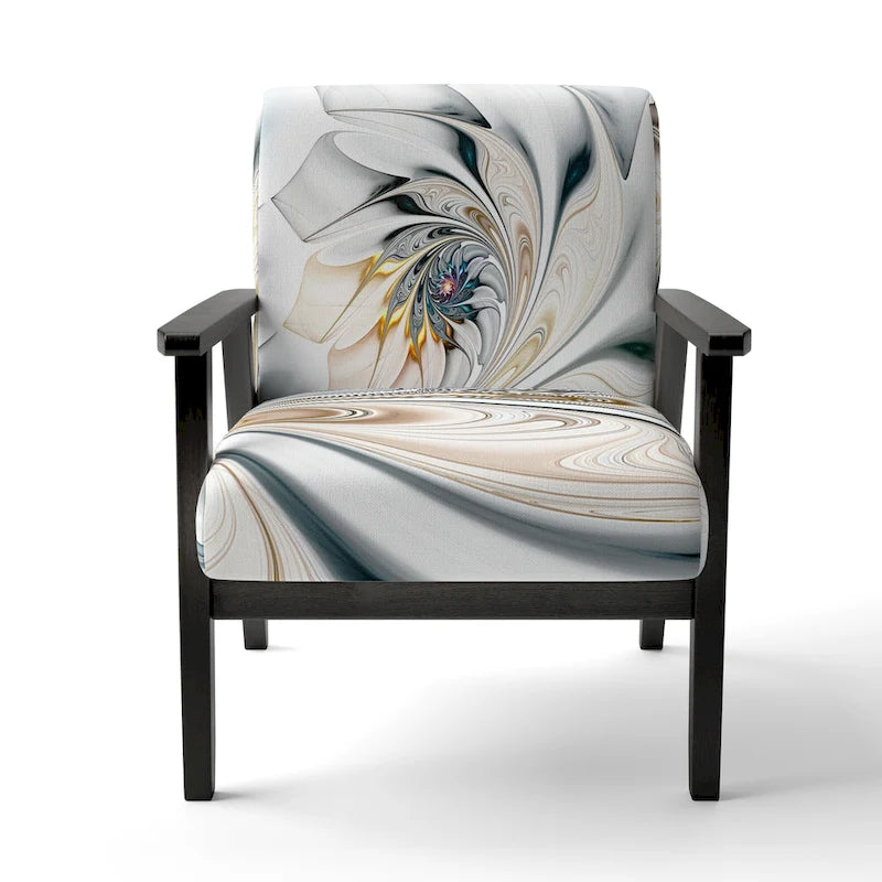 'White Stained Glass Floral' Upholstered Floral Accent Chair