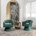 Modren Velvet 360 Degree Swivel Accent Arm Barrel Chair Set of 2 for Living Room