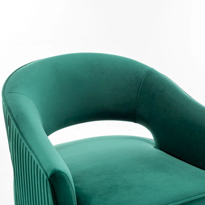 Modren Velvet 360 Degree Swivel Accent Arm Barrel Chair Set of 2 for Living Room