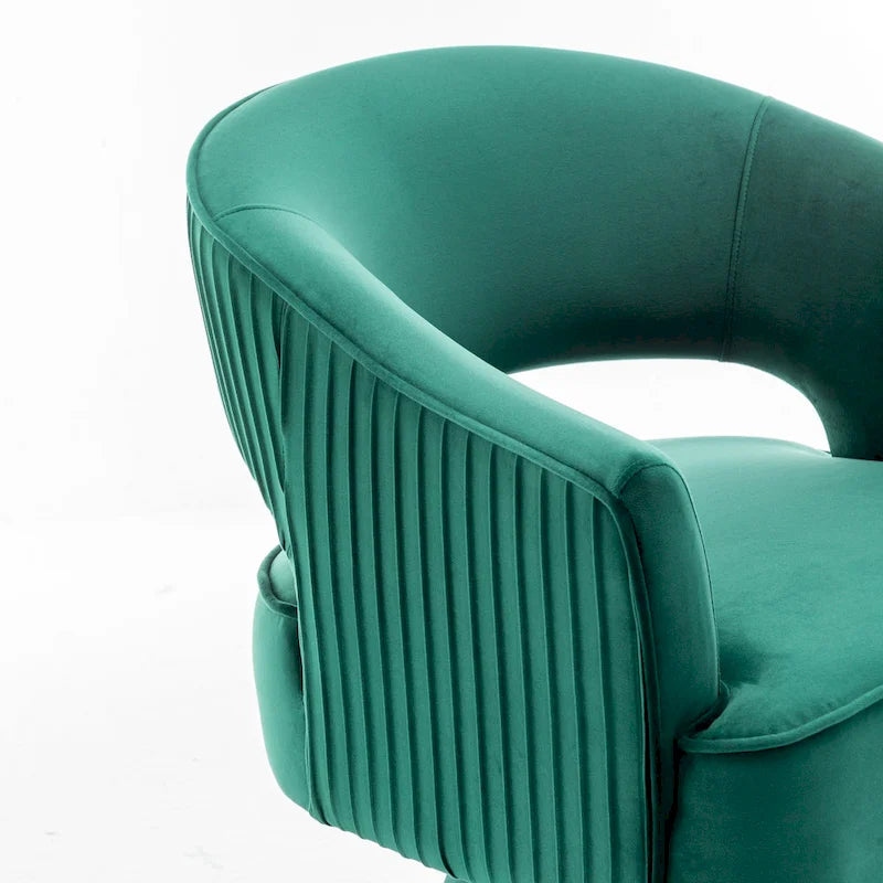 Modren Velvet 360 Degree Swivel Accent Arm Barrel Chair Set of 2 for Living Room