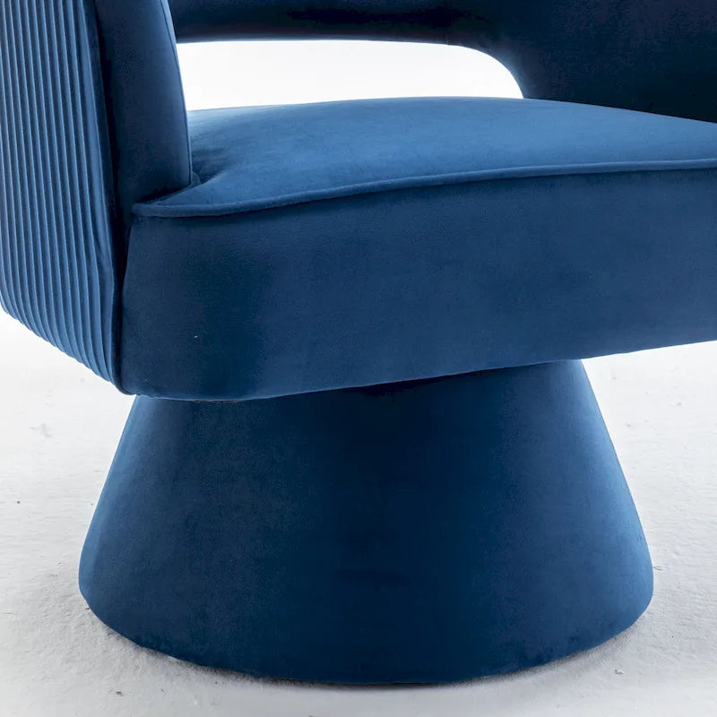Modren Velvet 360 Degree Swivel Accent Arm Barrel Chair Set of 2 for Living Room
