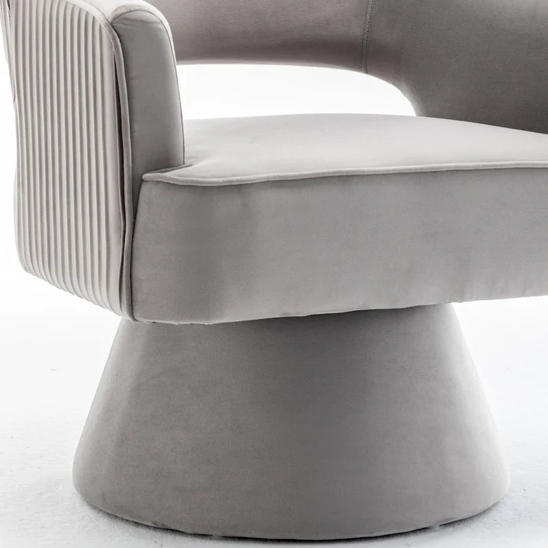 Modren Velvet 360 Degree Swivel Accent Arm Barrel Chair Set of 2 for Living Room