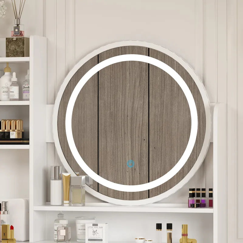 31.5 W Makeup Vanity Set with Stool and Mirror LED Light Dressr
