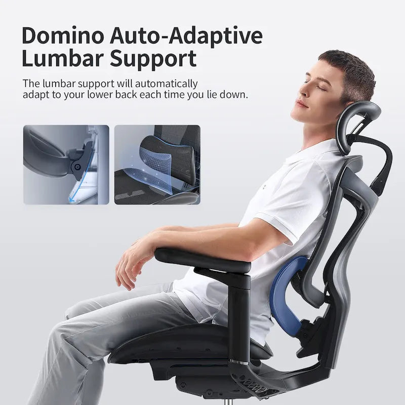 Ergonomic Ofiice Chair, Auto-Adaptive Lumbar Support, and 3D Linkage Armrests, Black - 78*70*125
