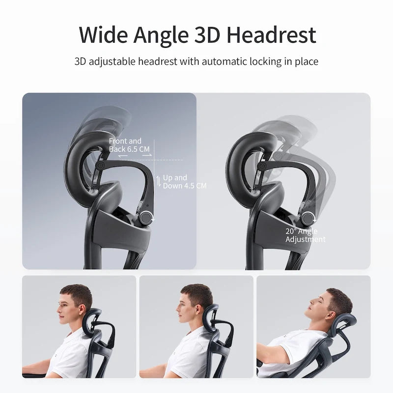 Ergonomic Ofiice Chair, Auto-Adaptive Lumbar Support, and 3D Linkage Armrests, Black - 78*70*125