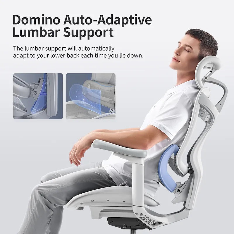 Ergonomic Ofiice Chair, Auto-Adaptive Lumbar Support, and 3D Linkage Armrests, Black - 78*70*125
