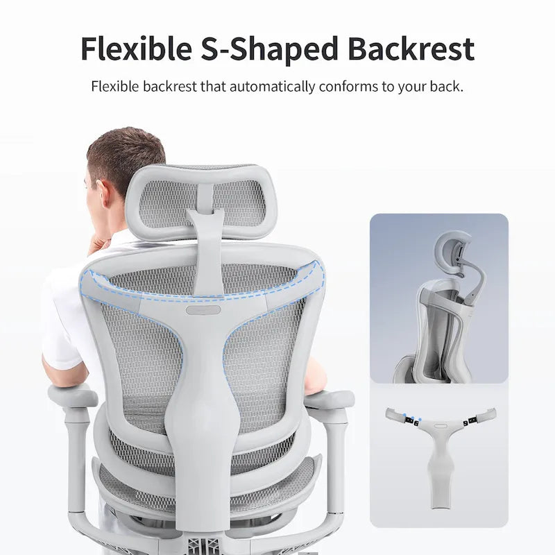 Ergonomic Ofiice Chair, Auto-Adaptive Lumbar Support, and 3D Linkage Armrests, Black - 78*70*125