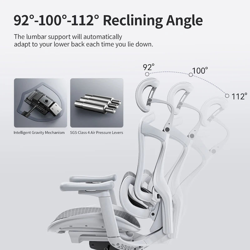 Ergonomic Ofiice Chair, Auto-Adaptive Lumbar Support, and 3D Linkage Armrests, Black - 78*70*125