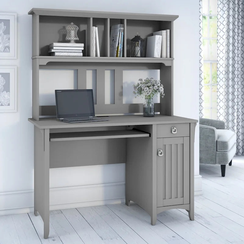 Bush Furniture Salinas Small Computer Desk with Storage Hutch