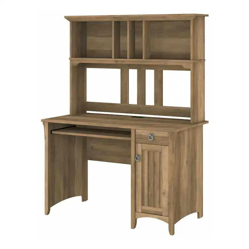 Small Computer Desk with Storage Hutch