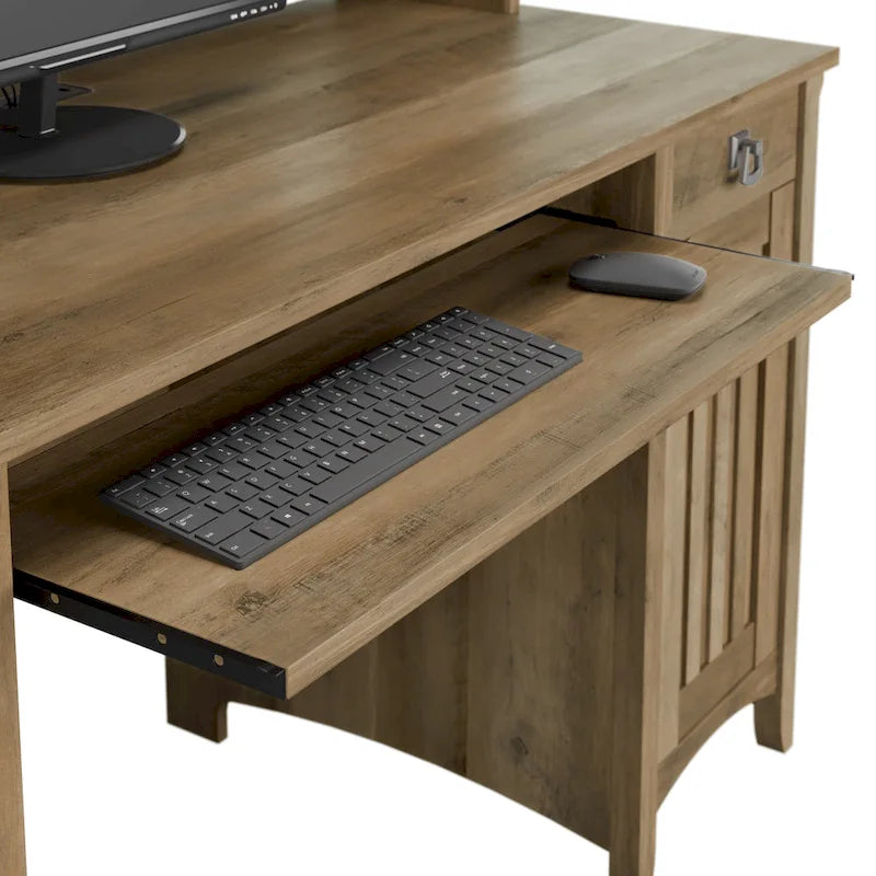 Small Computer Desk with Storage Hutch
