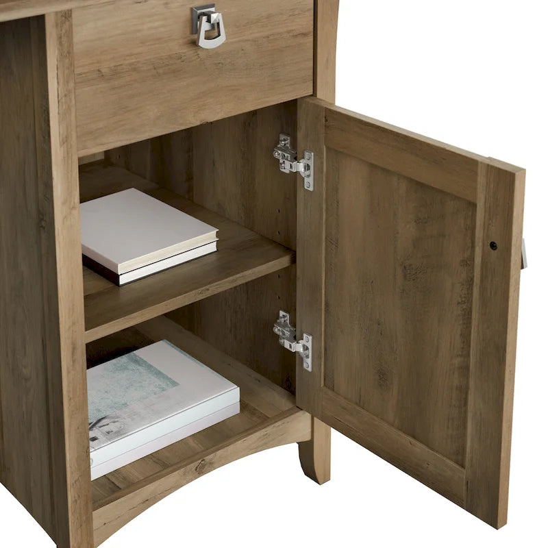 Small Computer Desk with Storage Hutch
