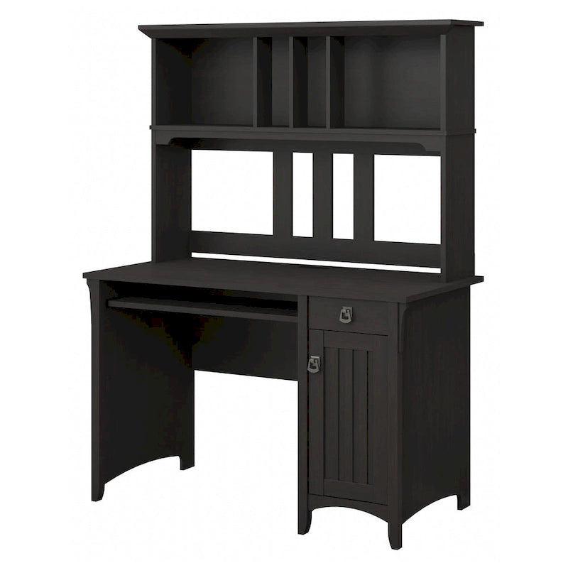 Small Computer Desk with Storage Hutch