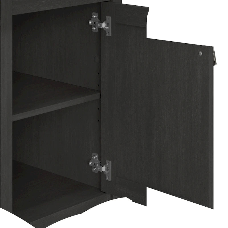 Small Computer Desk with Storage Hutch
