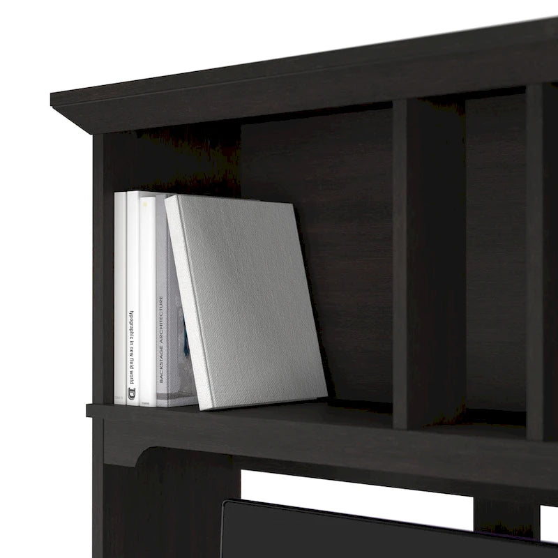 Small Computer Desk with Storage Hutch