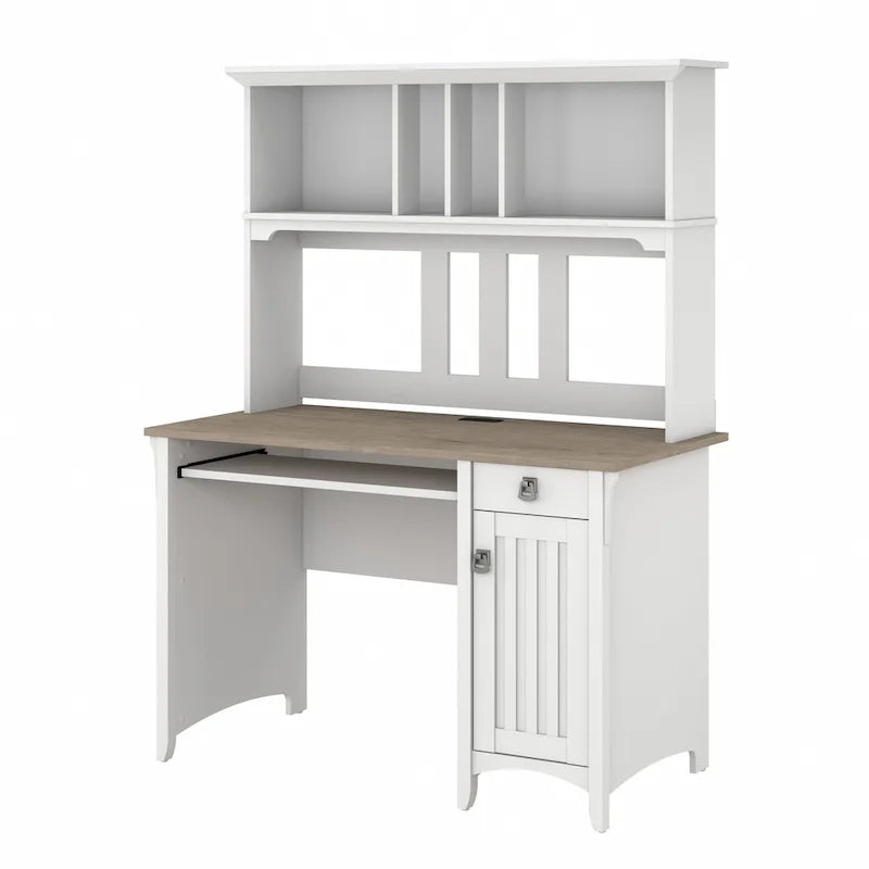 Small Computer Desk with Storage Hutch
