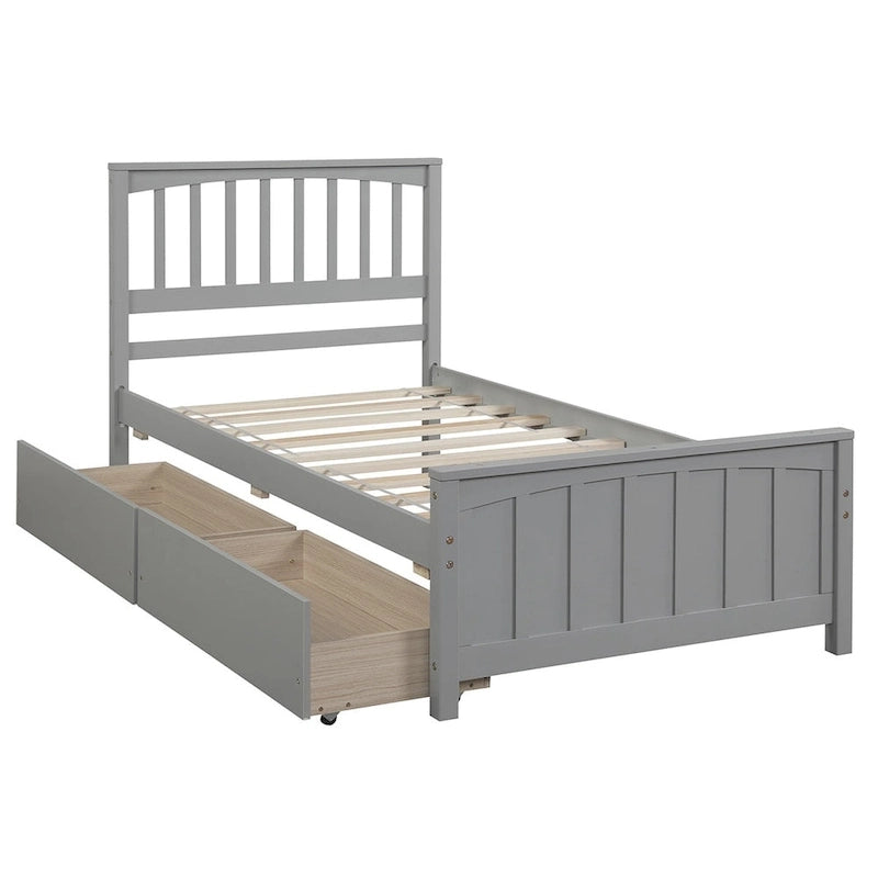 Merax Twin-size Platform Bed with 2 Storage Drawers
