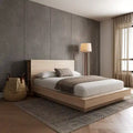 Platform Bed with Storage Headboard