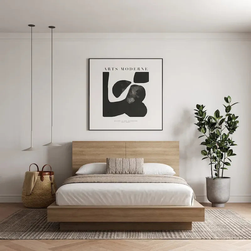 Platform Bed with Storage Headboard