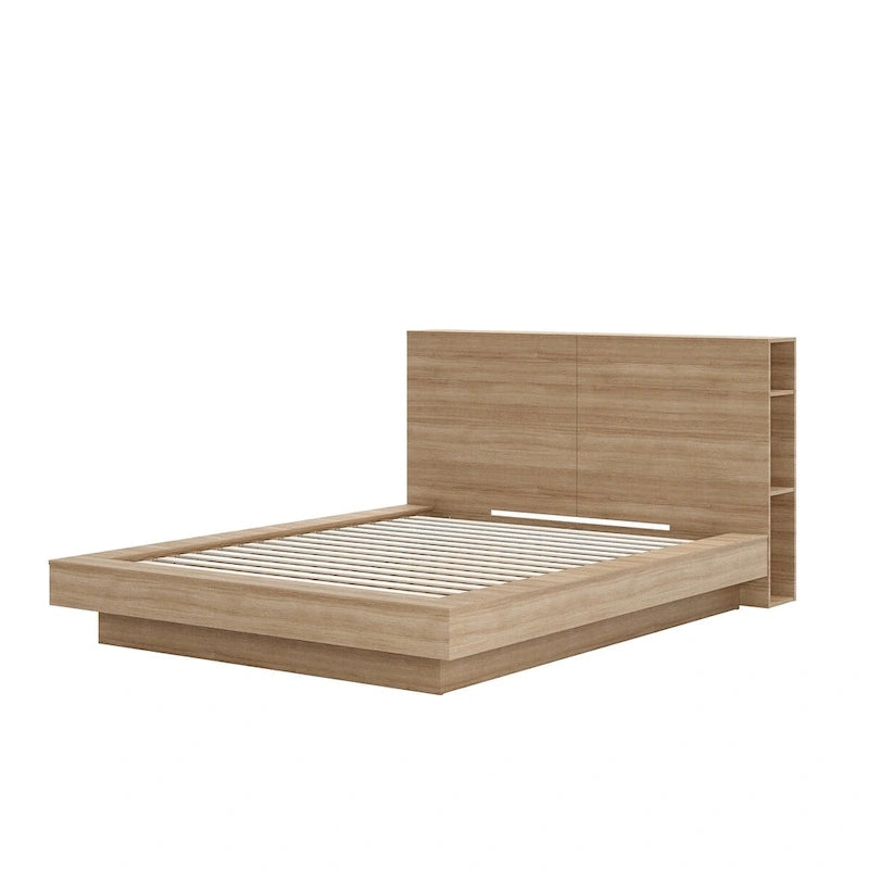 Platform Bed with Storage Headboard