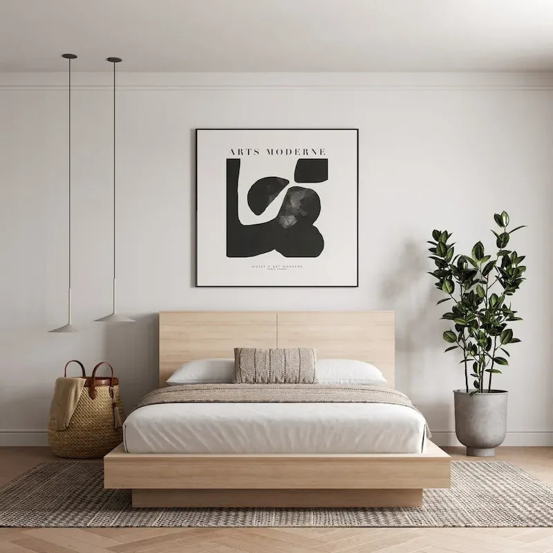 Platform Bed with Storage Headboard